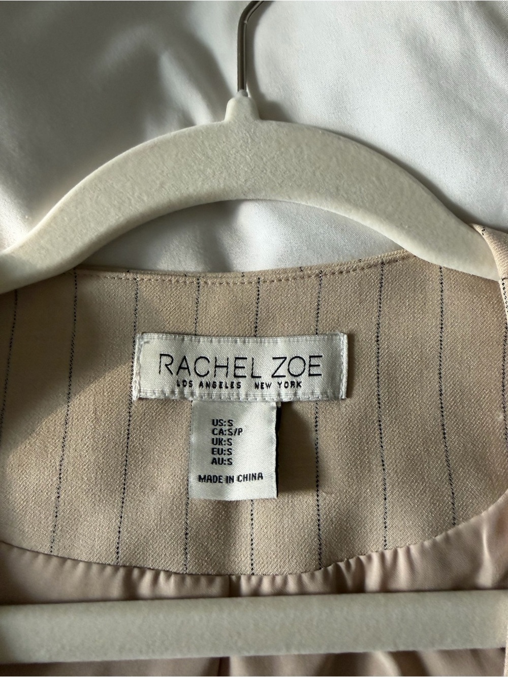 Rachel Zoe Beige Pinstripe Tailored Vest - Picture 3 of 3